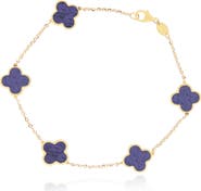 The Lovery Fine Jewelry Small Amethyst Clover Bracelet