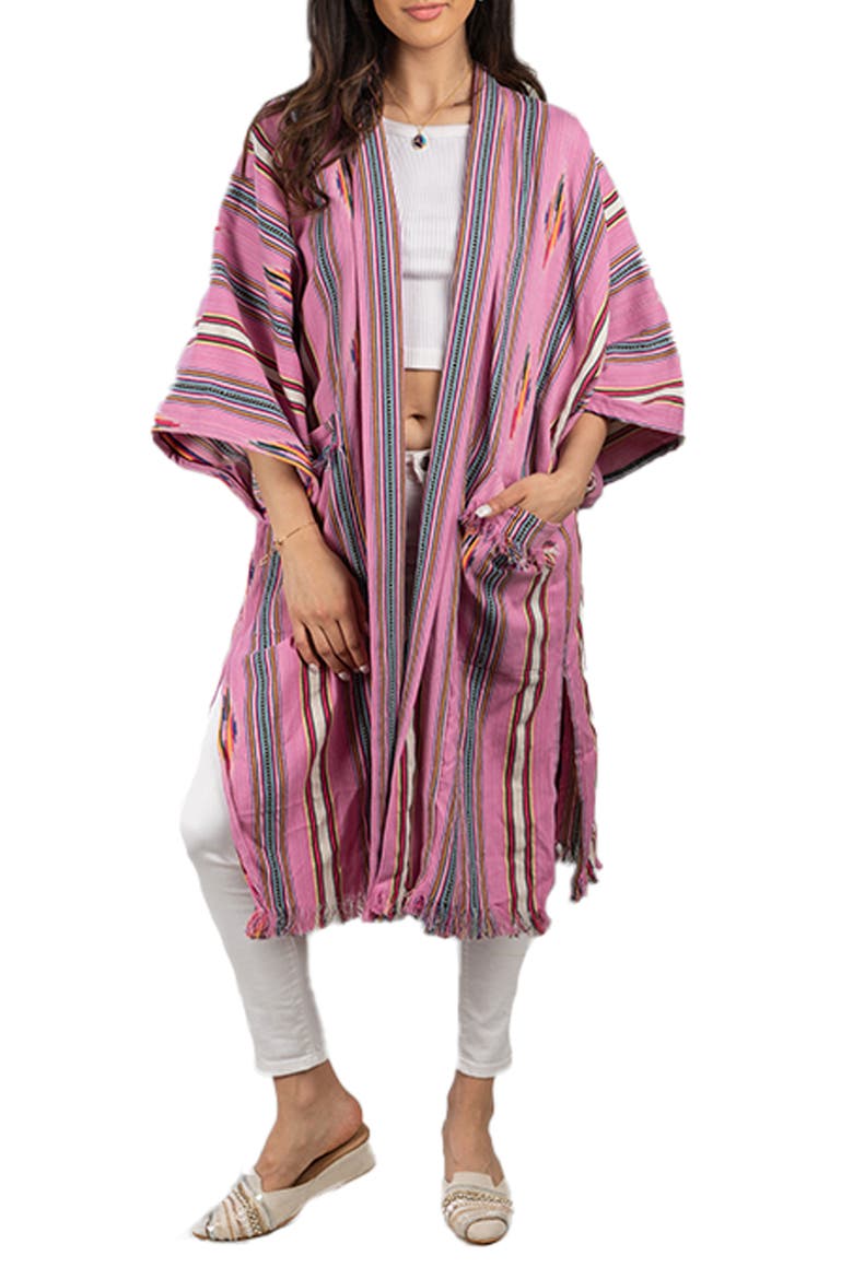 Ikat Stripe Cardigan, Main, color, PINK MULTI