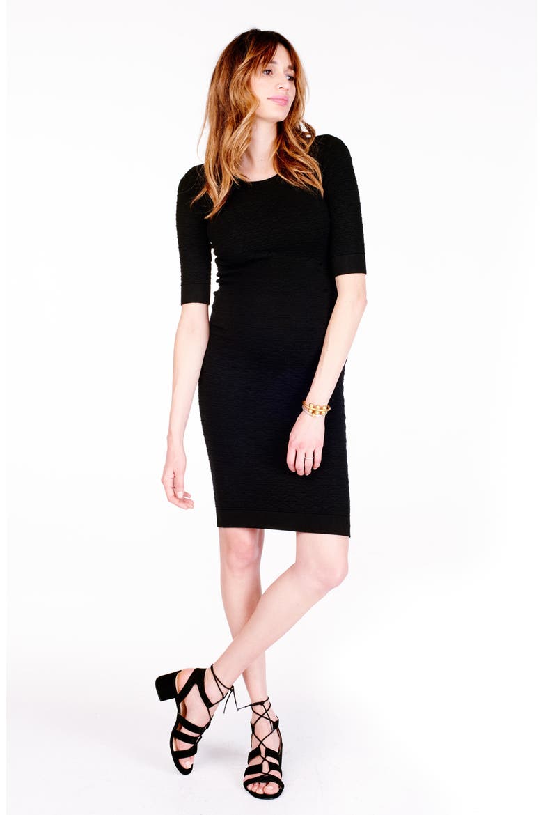 Ingrid & Isabel® Sweater Knit Maternity Sheath Dress, Alternate, color, JET BLACK