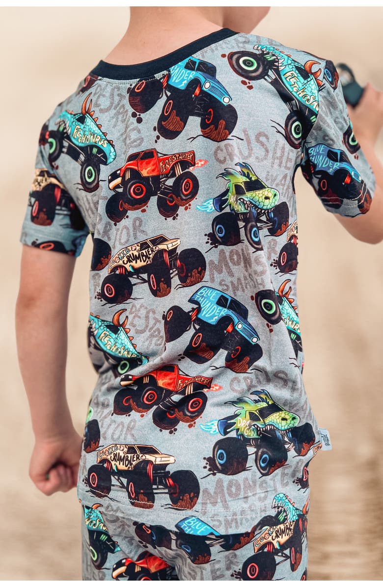 Fletch Monster Jammies 2 Piece Shorts Set, Alternate, color, Gray