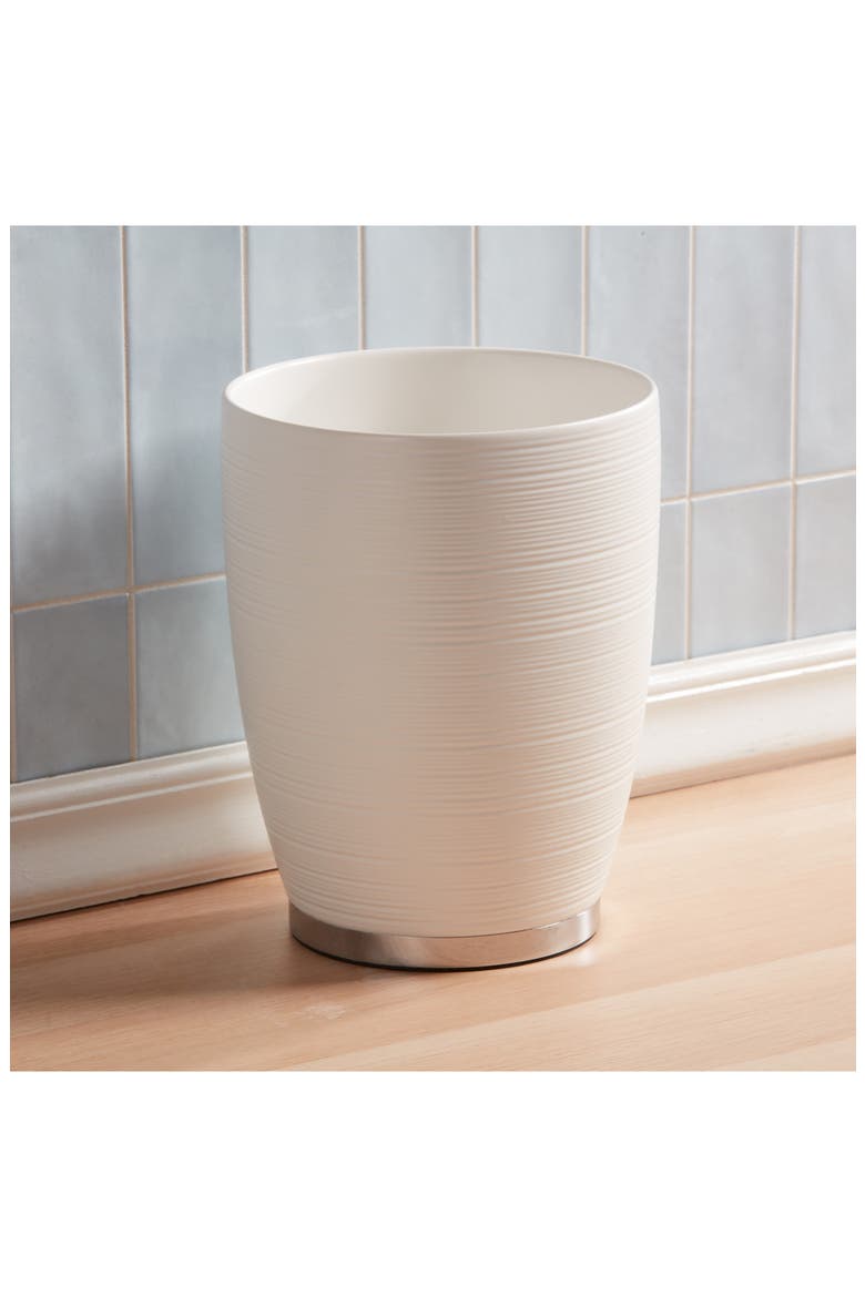 Dubai Ceramic Wastebasket, Alternate, color, WHITE