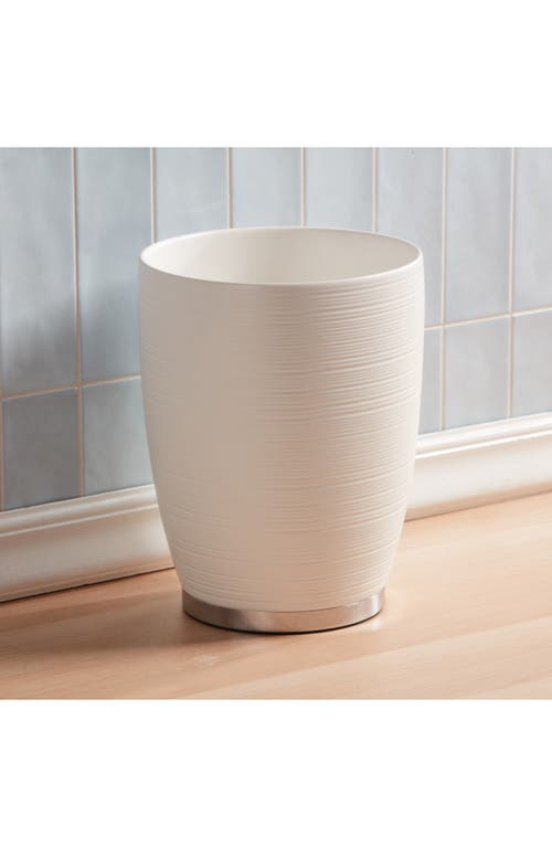 Roselli Trading Company Dubai Ceramic Wastebasket In White
