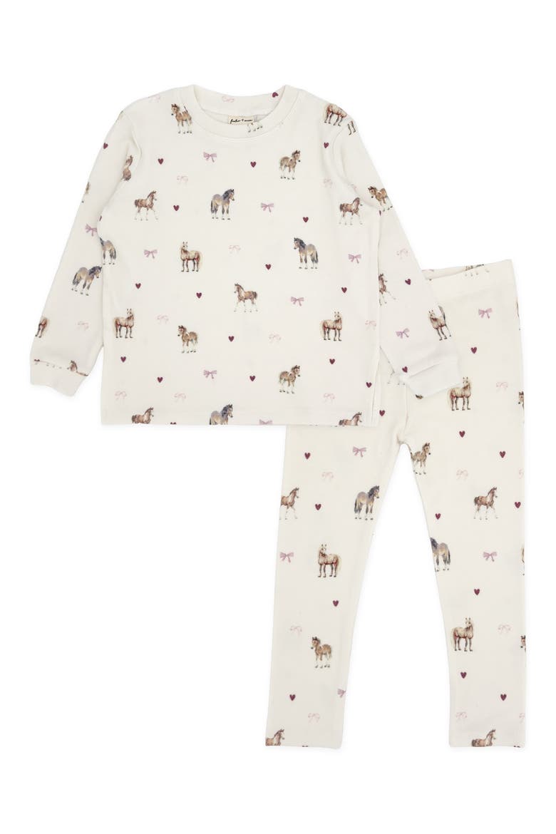 Ava Horse Hacci Long Sleeve Top & Leggings Set, Main, color, IVORY