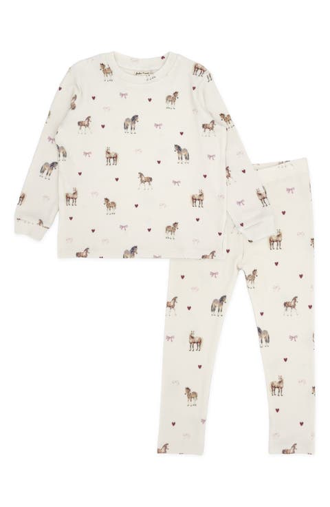 Ava Horse Hacci Long Sleeve Top & Leggings Set