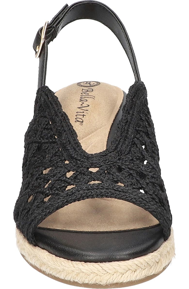 Bella Vita Bethany Slingback Wedge Sandal, Alternate, color, Black Raffia