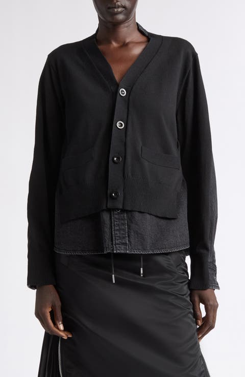 Cardigan Front Denim Shirt