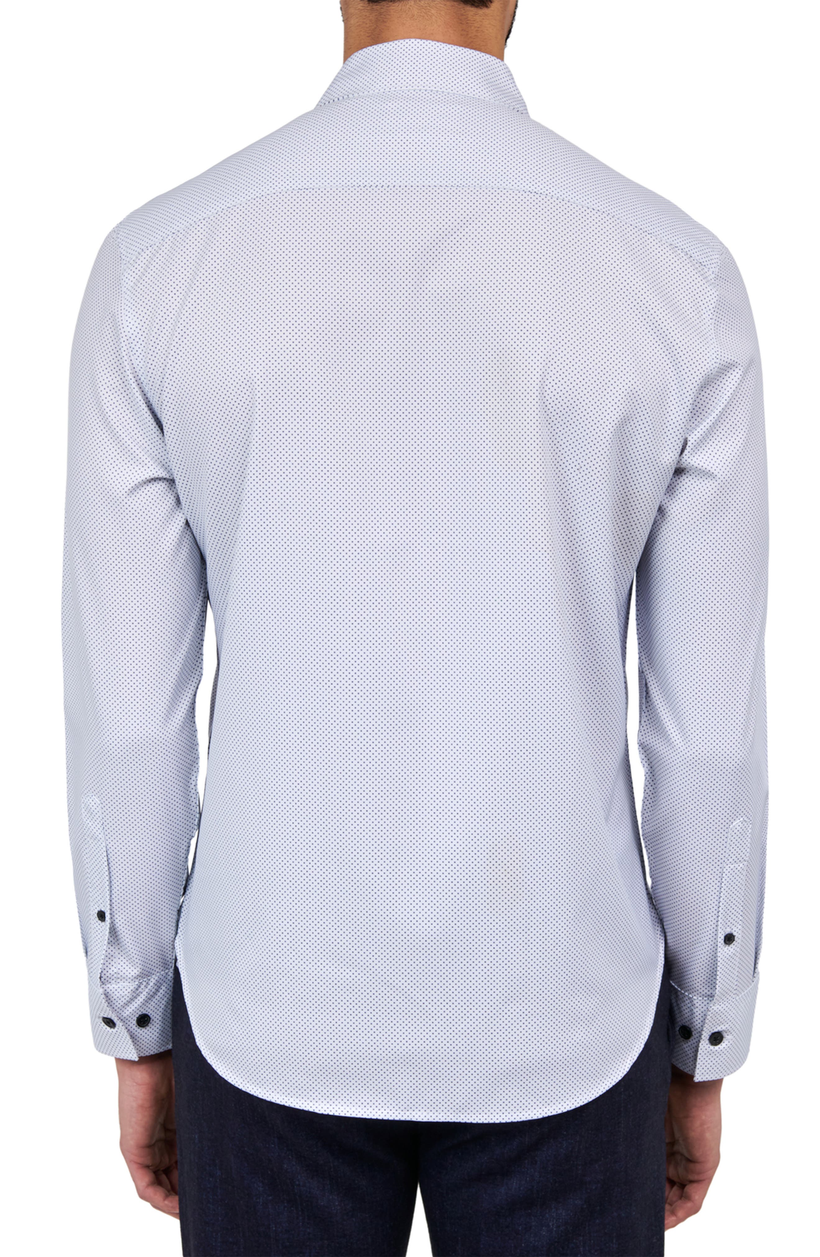 Slim Fit Micro Dot 4-Way Stretch Performance Button-Up Shirt - image 2