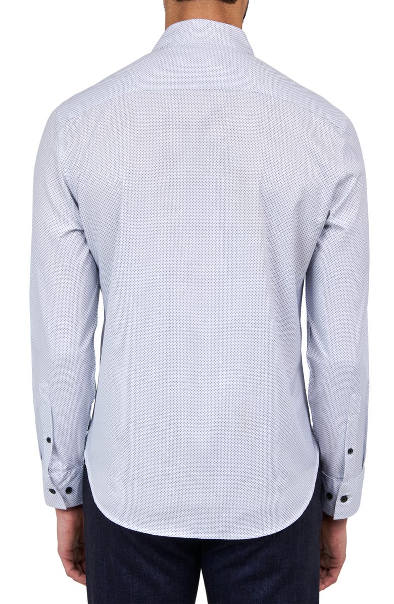 CONSTRUCT Slim Fit Micro Dot 4-Way Stretch Performance Button-Up Shirt, Alternate, color, White