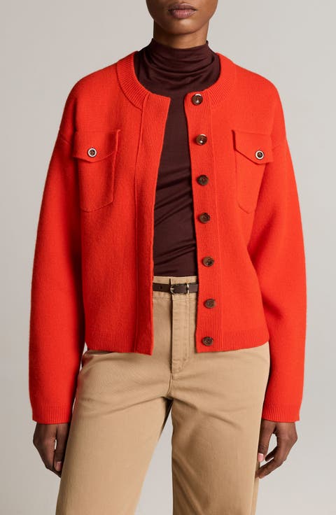 Patch Pocket Cardigan Sweater Jacket