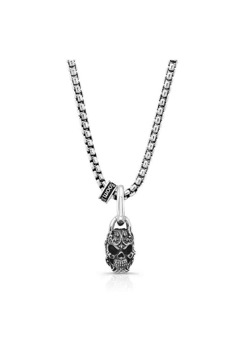 Filigree Skull Pendant, Main, color, Silver