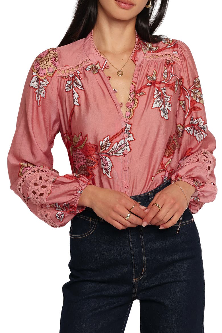 Eugenia Button-Up Shirt, Main, color, PINK FLORAL