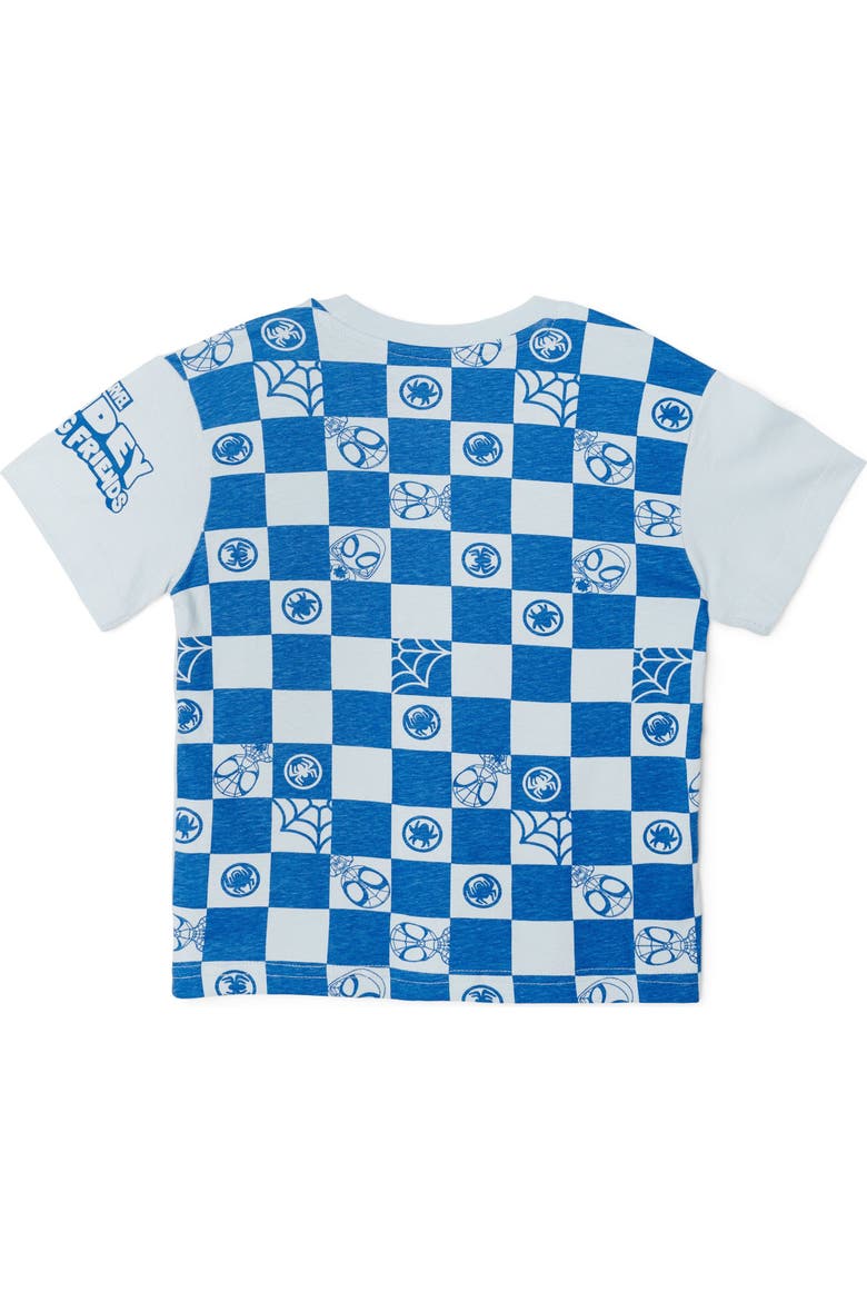 Spidey and His Amazing Friends Short Sleeve T-Shirt, Alternate, color, Blue White Checker
