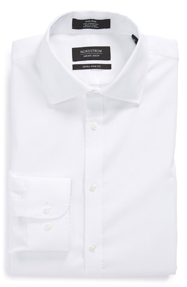 NORDSTROM MEN'S SHOP Nordstrom Extra Trim Fit Non-Iron Solid Dress Shirt, Main, color, 