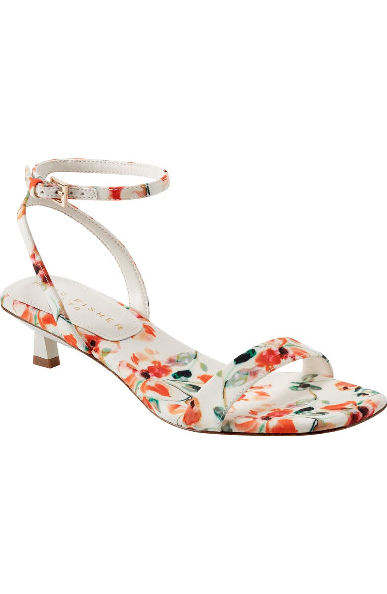 Marc Fisher LTD Alona Ankle Strap Kitten Heel Sandal, Main, color, Ivory