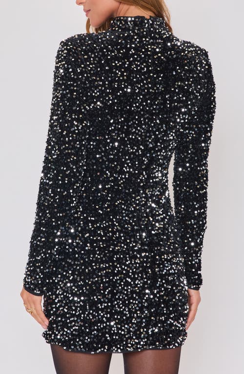 Vici Collection Cheers Sequin Long Sleeve Minidress In Black
