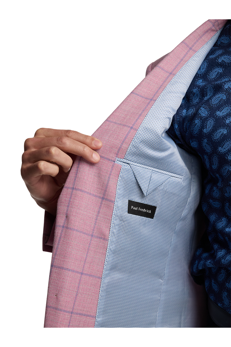 Wool Single Breasted Notch Lapel Sport Coat, Alternate, color, Pink/Blue