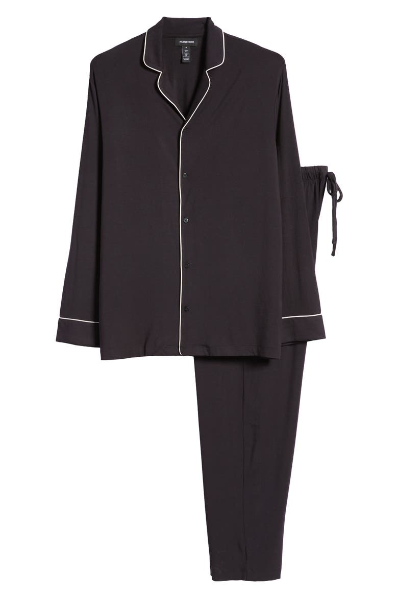 Moonlight Eco Pajamas, Alternate, color, BLACK