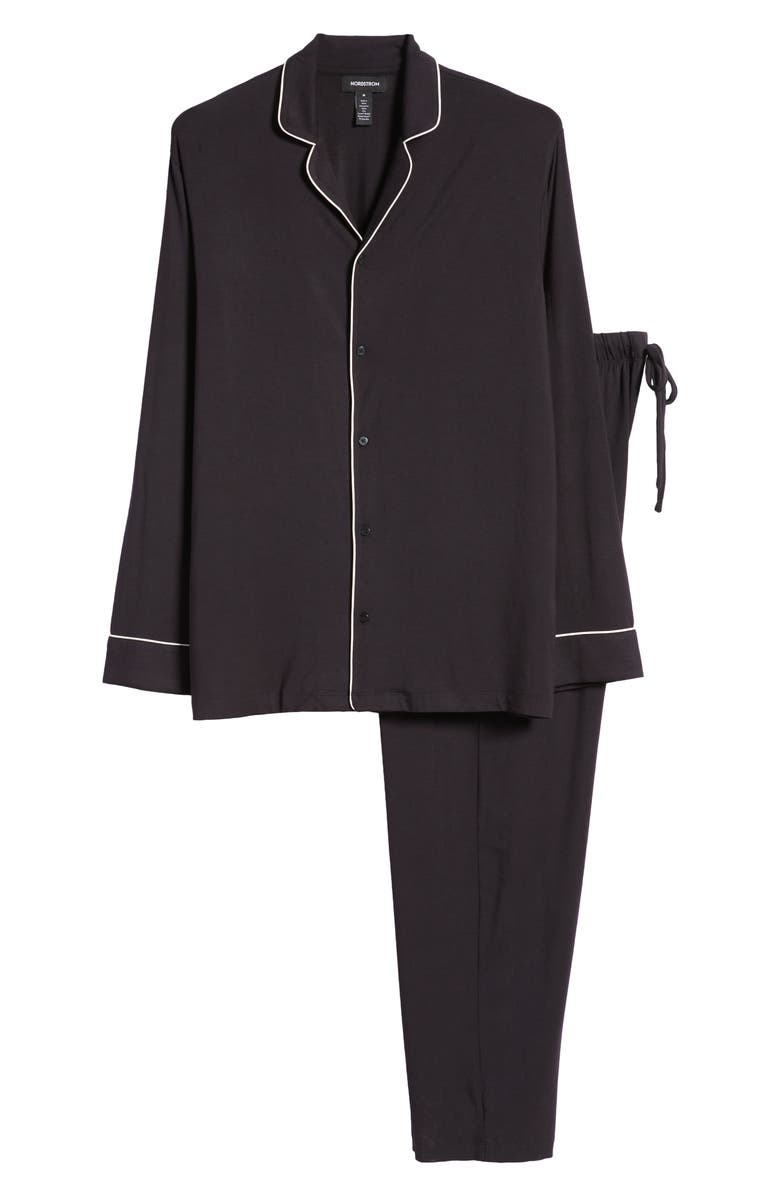 Nordstrom Moonlight Eco Pajamas, Alternate, color, Black