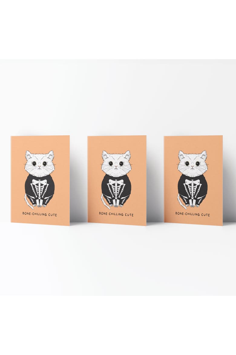 Fall/Halloween Greeting Card Pack Sets (3 ct) Cat Bone Pajamas, Main, color, Multi-Pack