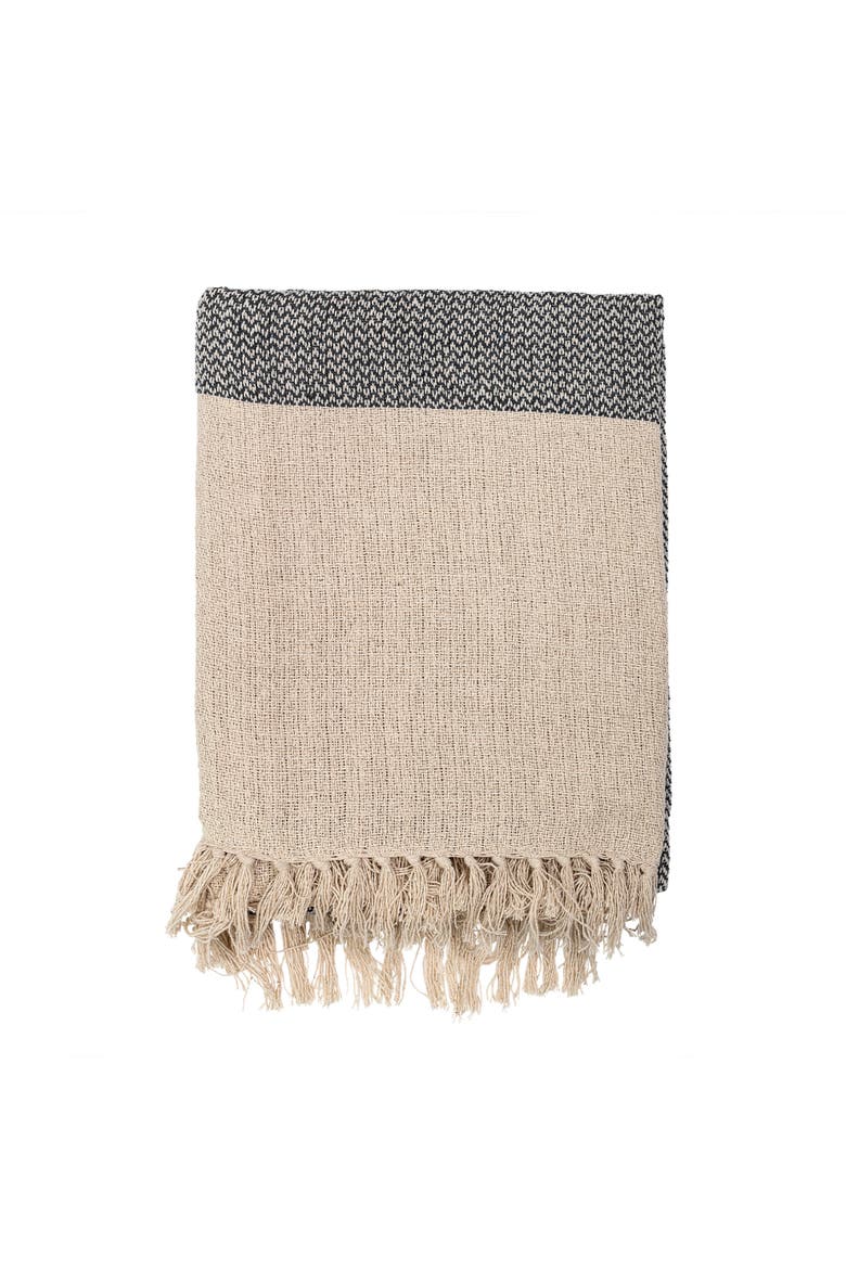 Knit Throw with Fringe, Alternate, color, Grey