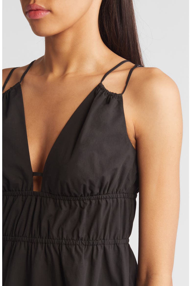 Zendaya Plunge Neck Cotton Blend Mindress, Alternate, color, BLACK