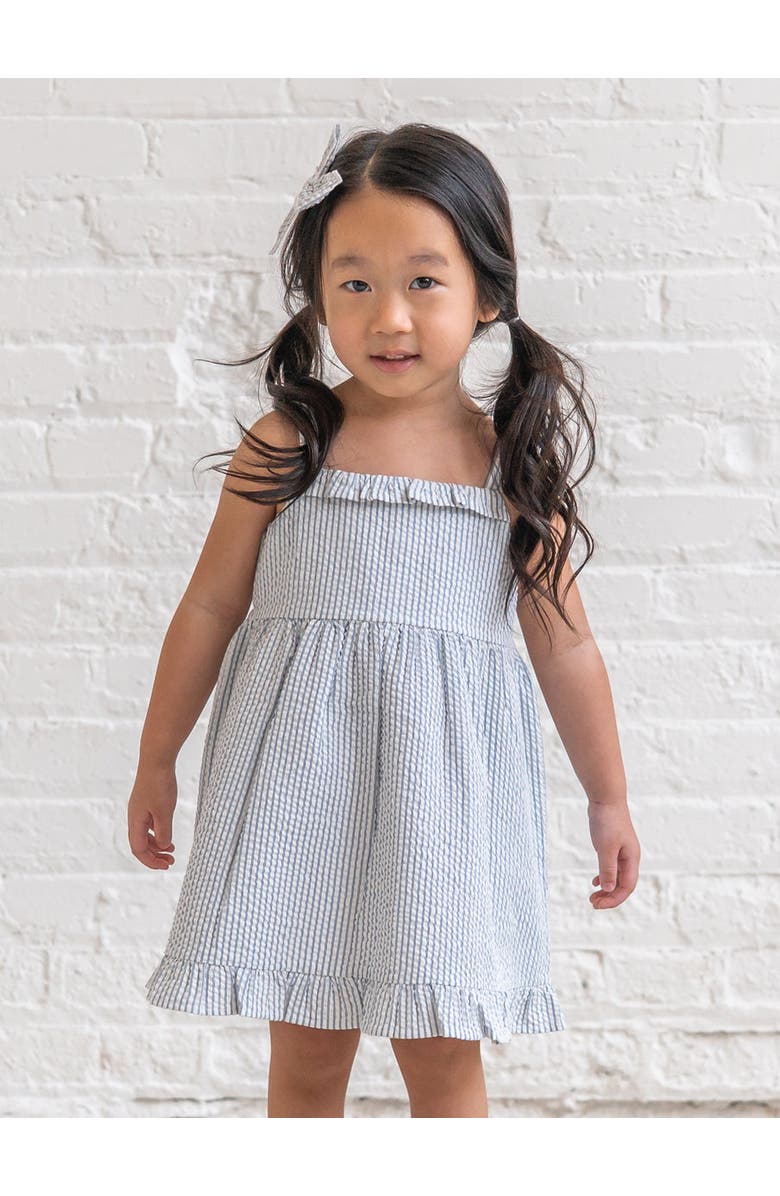 KENDI by Colored Organics Organic Juliette Seersucker Tank Dress, Alternate, color, Shore Stripe/Sea