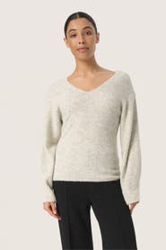 Soaked in Luxury Slrakel V-Neck Rib Knit Pullover