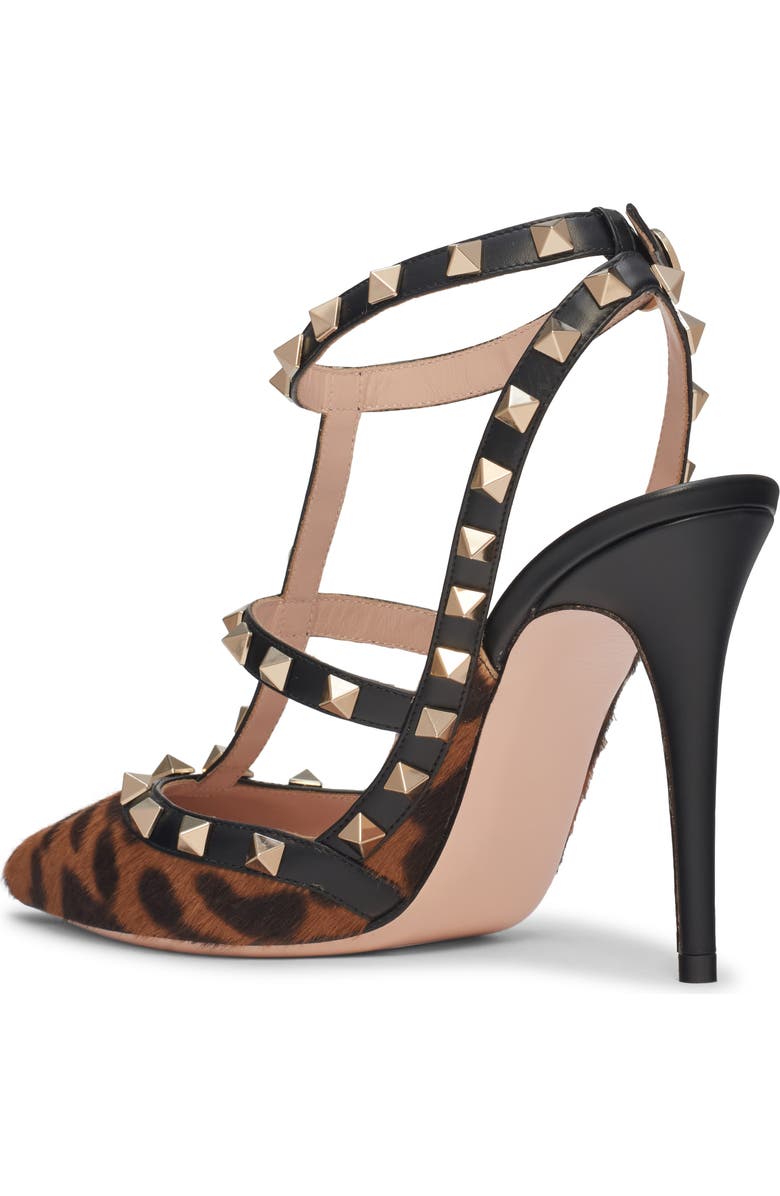 Valentino Garavani Rockstud Genuine Calf Hair Pointed Toe Pump, Alternate, color, Moro/ Nero Calf Hair