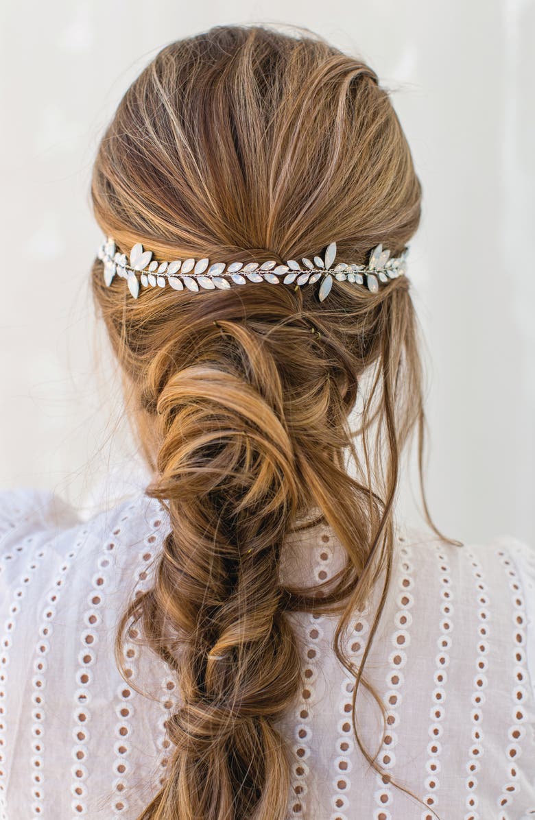 Brides & Hairpins Paris Opal & Crystal Halo, Alternate, color, Silver