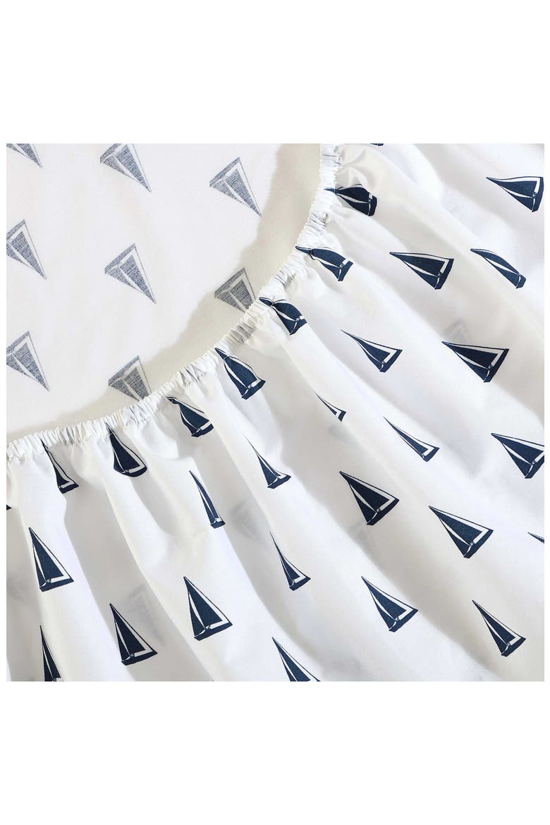 Windtale Boat Print 200 Thread Count Cotton Percale Sheet Set, Alternate, color, DARK BLUE