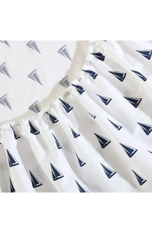 Nautica Windtale Boat Print 200 Thread Count Cotton Percale Sheet Set
