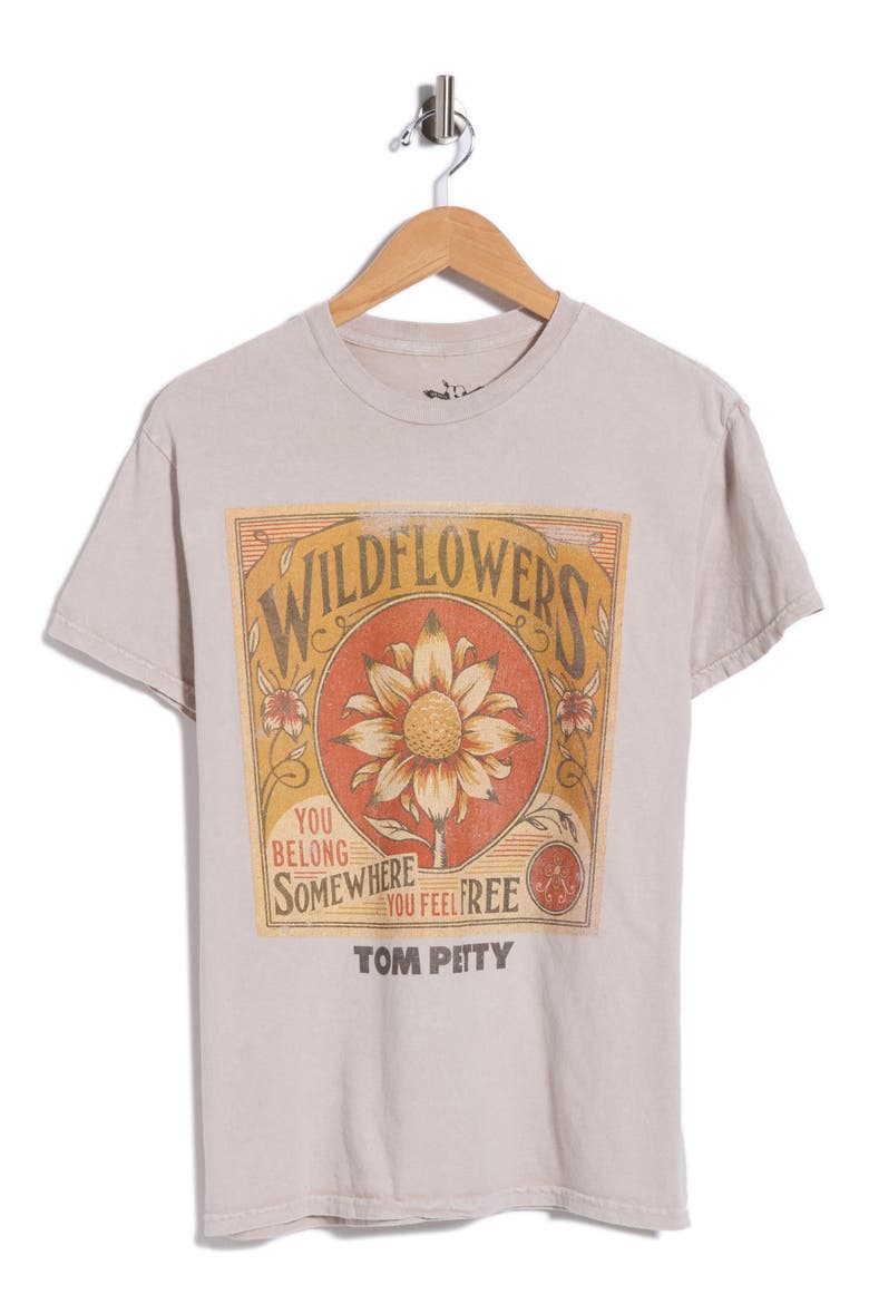 Tom Petty Wildflowers Graphic T-Shirt, Main, color, NATURAL MINERAL