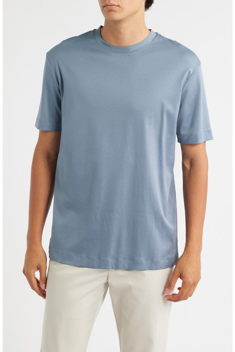 AUR1 Solid Cotton T-Shirt, Main, color, STEEL BLUE