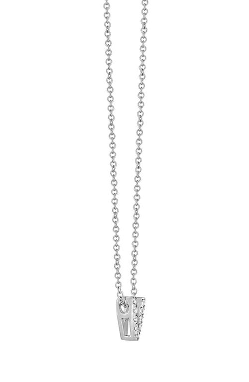 Bony Levy Diamond Pavé Initial Pendant Necklace In 18k White Gold - V