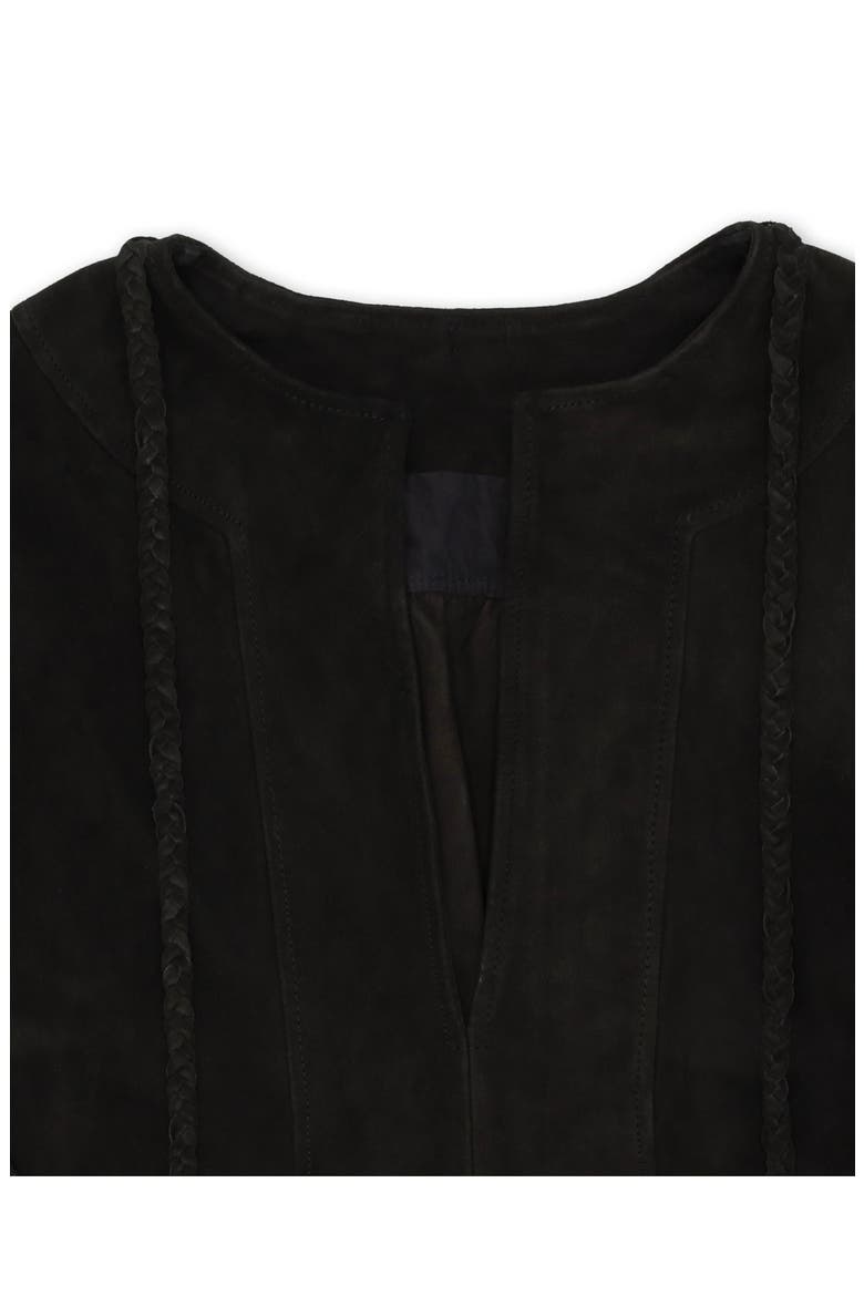 Chamois Leather Short Dress, Alternate, color, Black