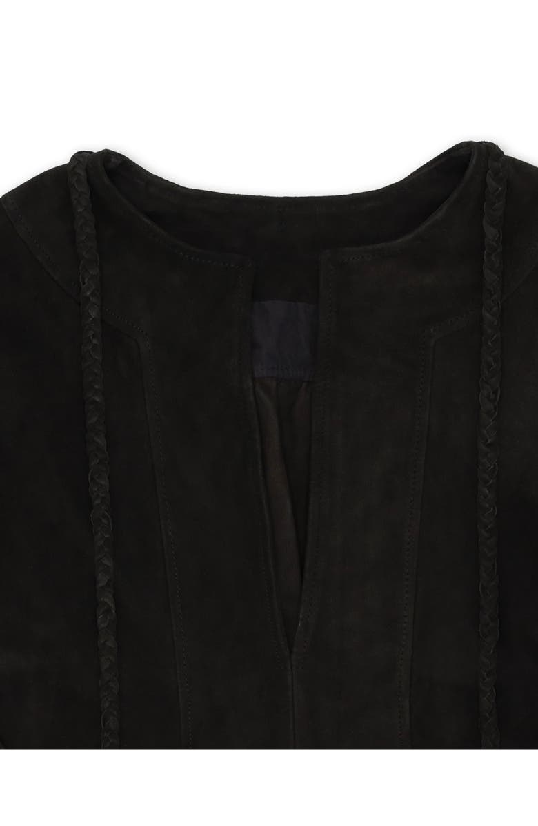 Fortela Chamois Leather Short Dress, Alternate, color, Black