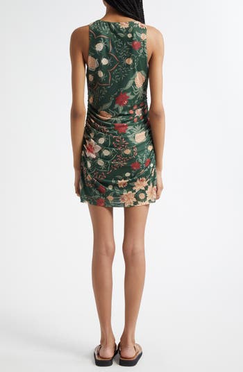 Pineapple Garden Stretch Tulle Body-Con Dress