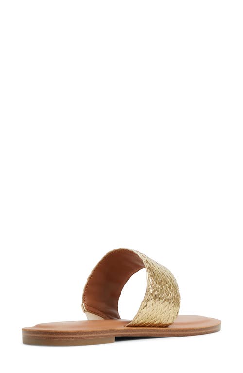 Aldo Beachwalk Slide Sandal In Gold