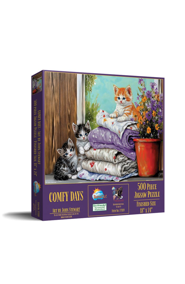 Sunsout Comfy Days 500 piece Jigsaw Puzzle for Adults, Main, color, Multicolor