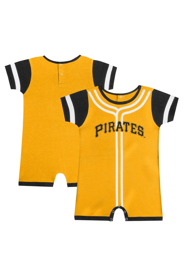 Infant Gold Pittsburgh Pirates Fast Pitch Romper, Main, color, Gold