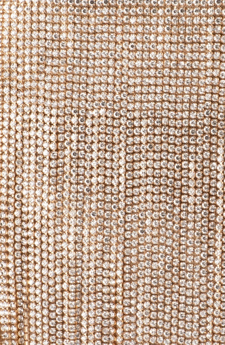 Olga Berg Adina Crystal Fringe Clutch, Alternate, color, Champagne