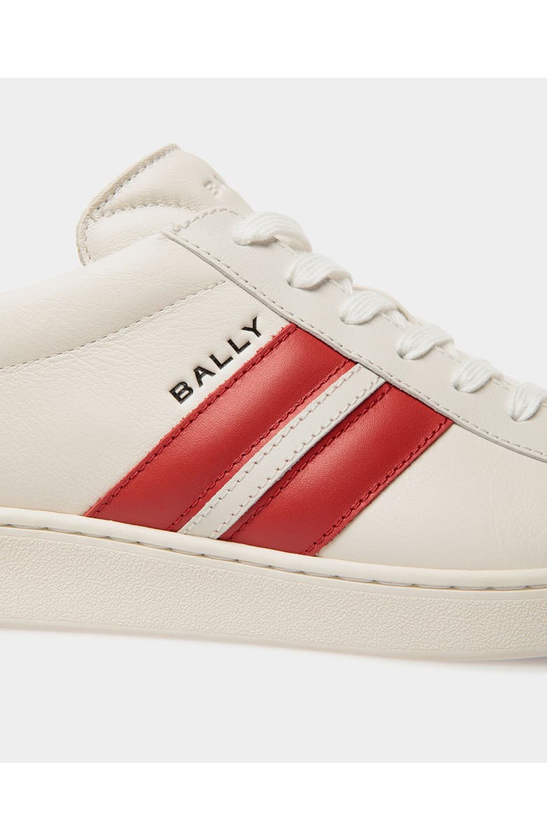 Bally Tennis Sneaker in and Candy Leather, Alternate, color, White/Candy Red