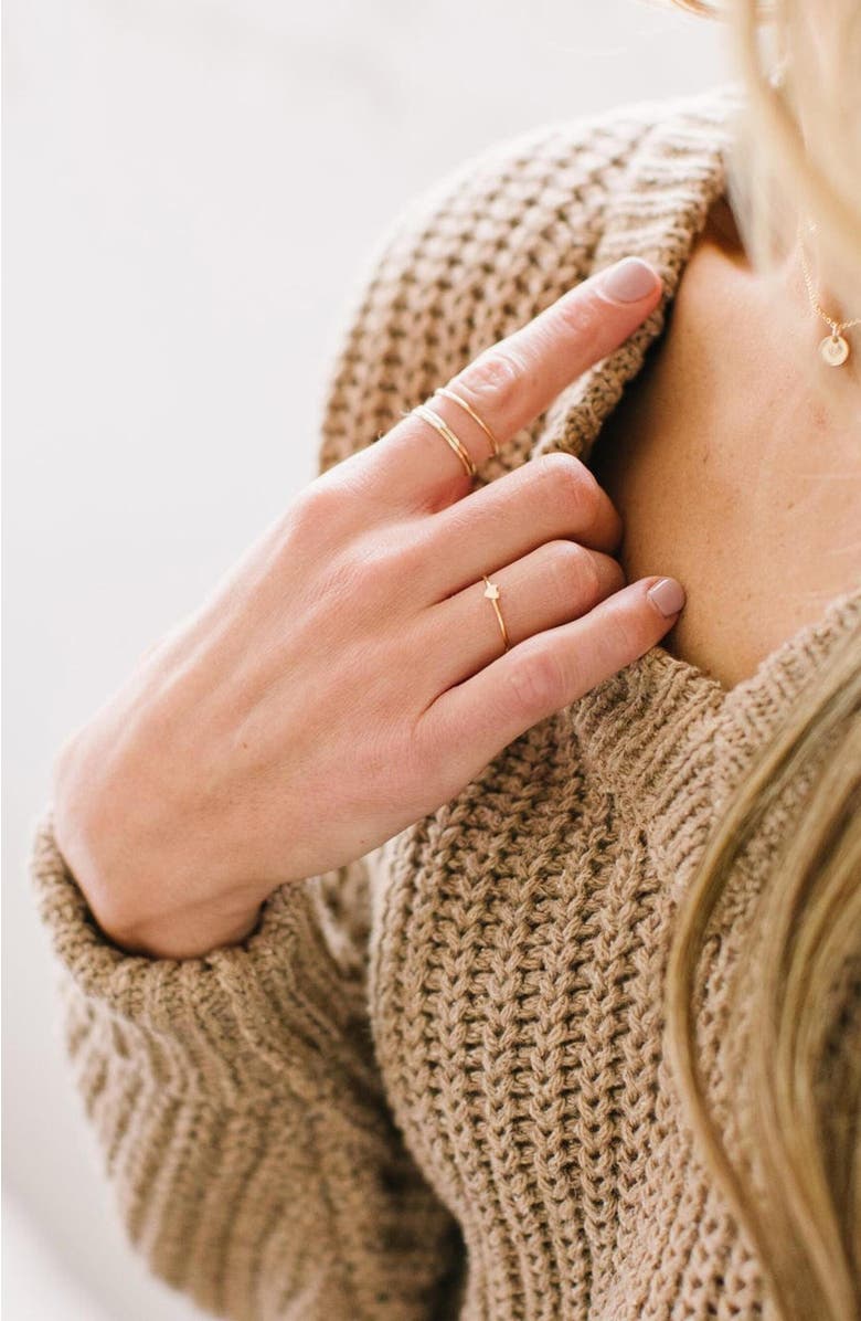 MADE BY MARY Heart Stacking Ring, Alternate, color, Gold Filled