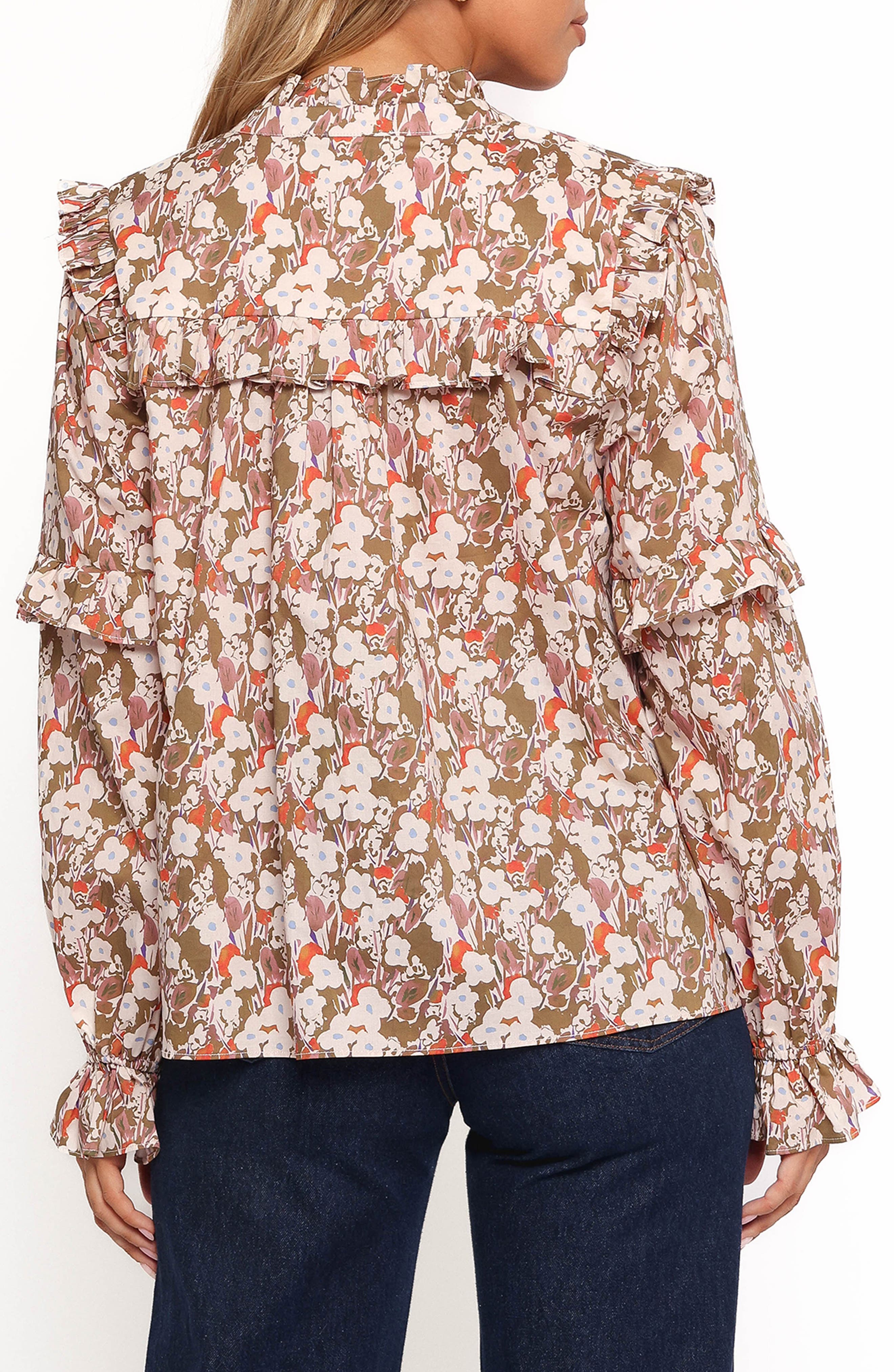 Selmah Floral Cotton Ruffle Accent Top - image 2