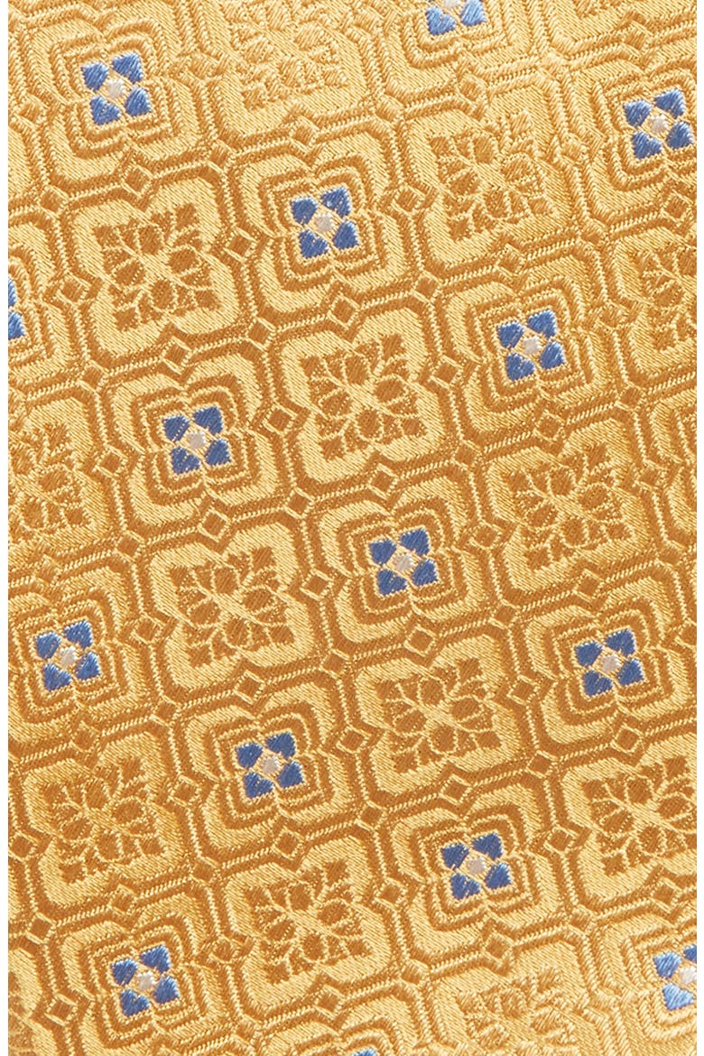 Medallion Silk Tie, Alternate, color, YELLOW