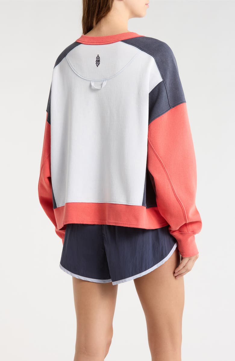 Free People Intercept Logo Crewneck Sweatshirt, Alternate, color, Grapefruit