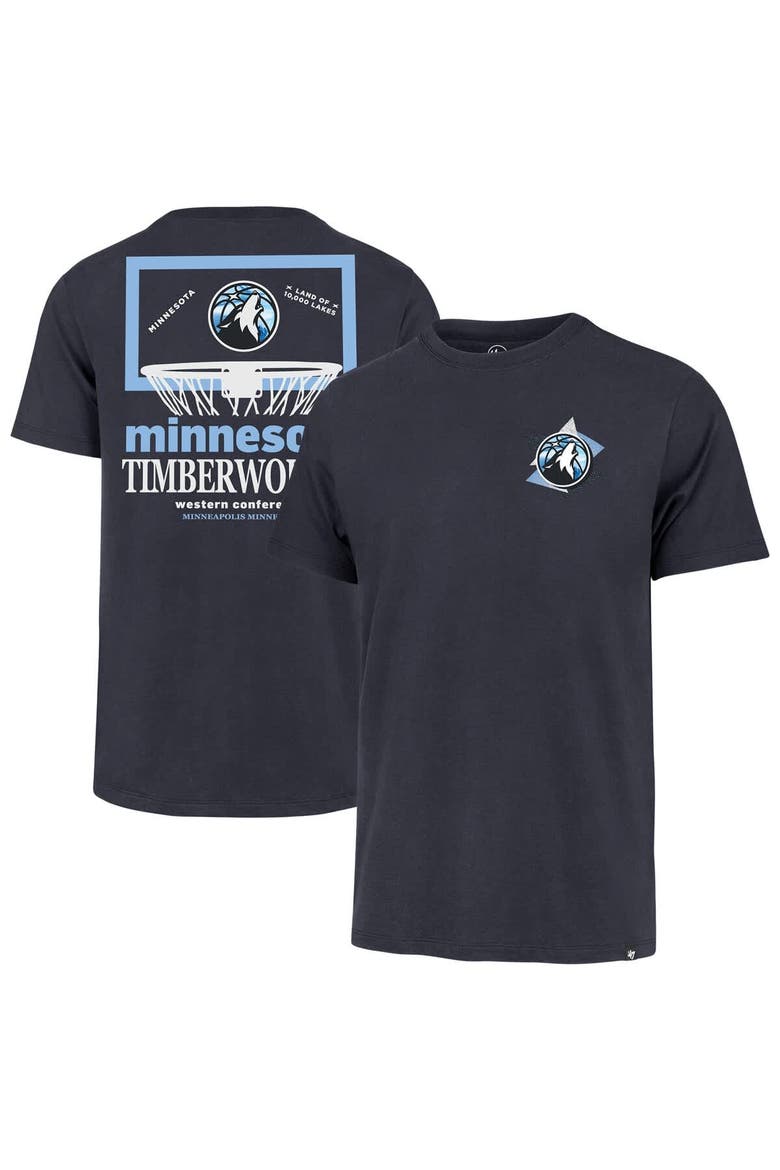 Men's '47  Navy Minnesota Timberwolves City Edition Backboard T-Shirt, Main, color, Navy