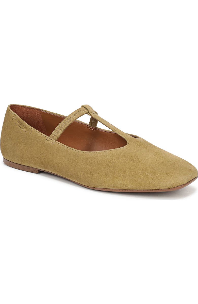 Franco Sarto Maaja T-Strap Flat, Main, color, Senape Brown