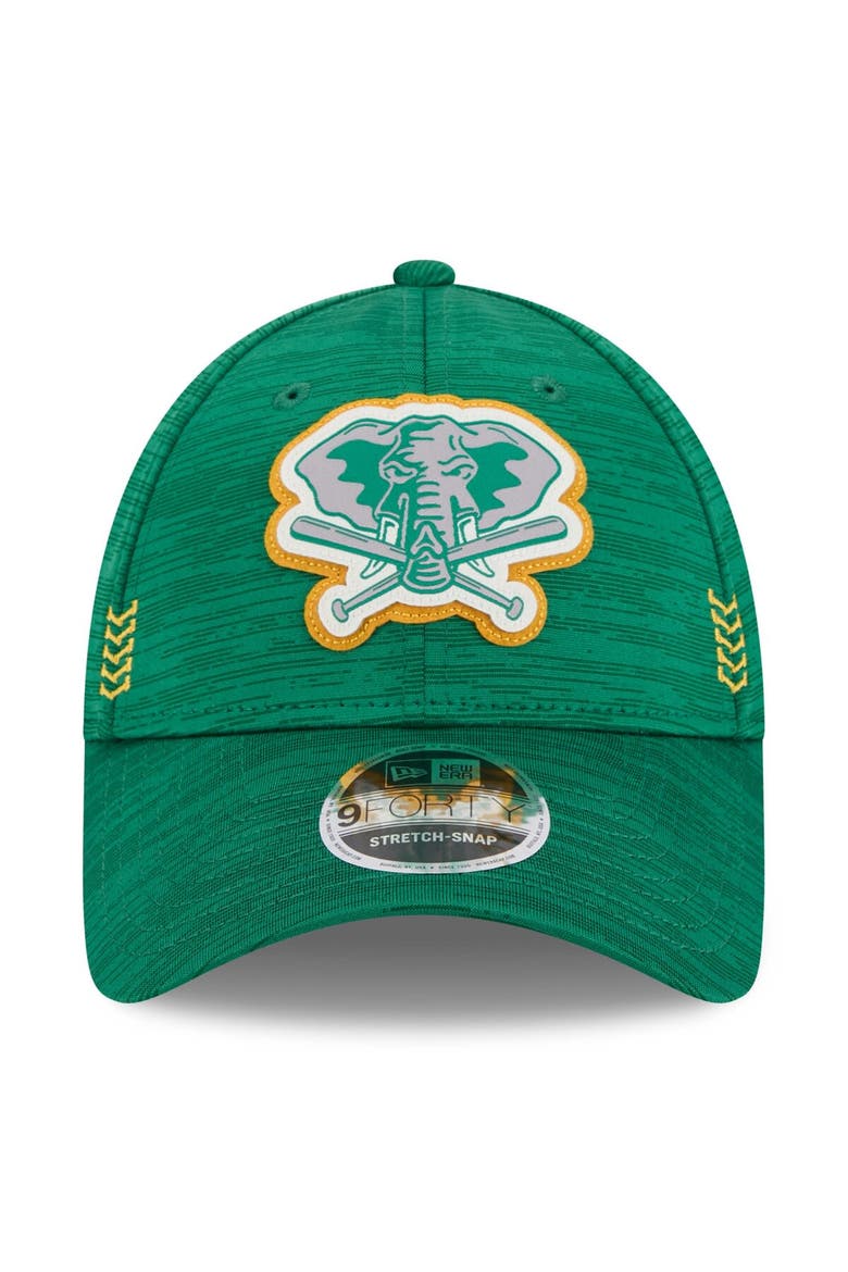 Men's New Era  Green Oakland Athletics 2024 Clubhouse 9FORTY Adjustable Hat, Alternate, color, Green