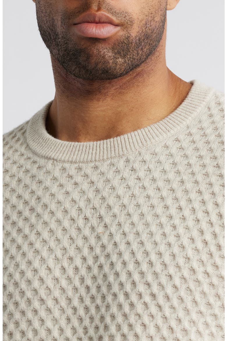 Carrick Honeycomb Wool & Alpaca Sweater, Alternate, color, OATMEAL HEATHER